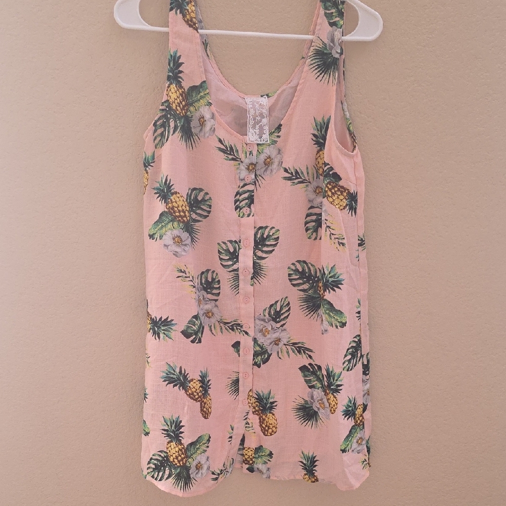 Sadie & Sage Pink Pineapple Print Mini Dress